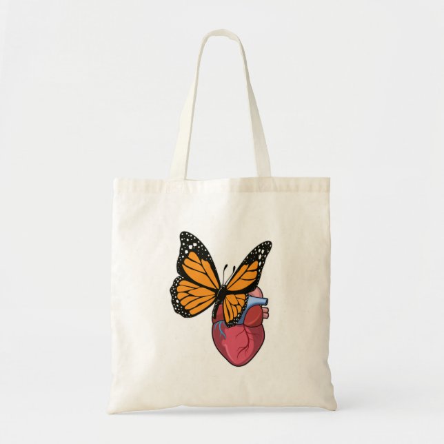 Butterfly with Heart Tote Bag (Front)