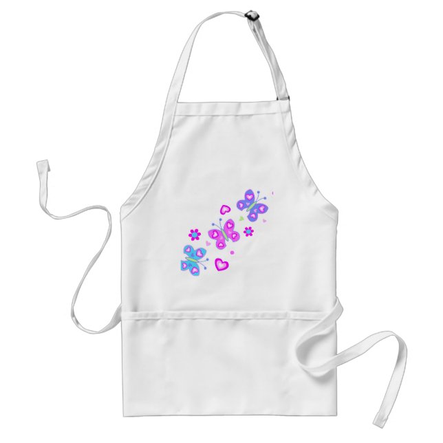 butterfly with hearts adult apron (Front)