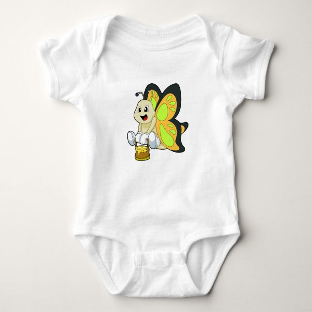 Butterfly with Honey Baby Bodysuit (Front)