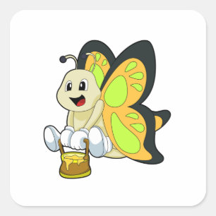 Butterfly with Honey Square Sticker