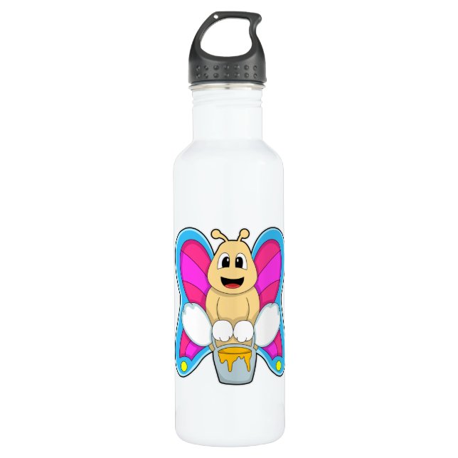 Butterfly with Honey Stainless Steel Water Bottle (Front)