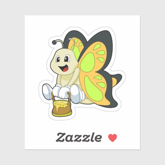 Butterfly with Honey Sticker (Sheet)