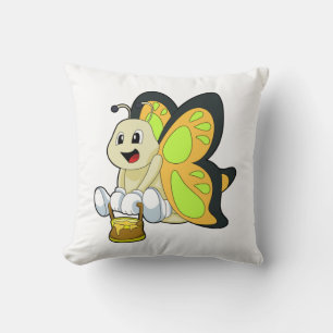 Butterfly with Honey Throw Pillow