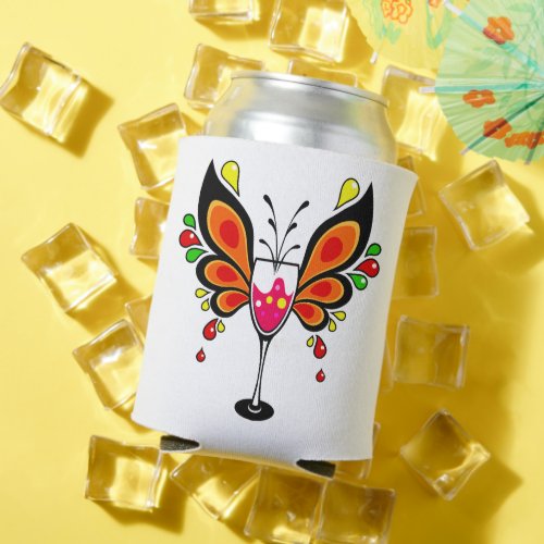 Butterfly with Juice Splash Can Cooler