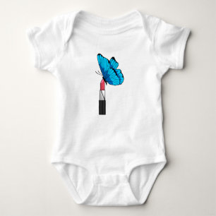 Butterfly with Lipstick Baby Bodysuit