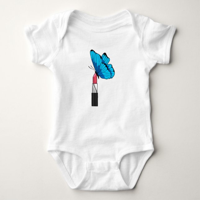 Butterfly with Lipstick Baby Bodysuit (Front)