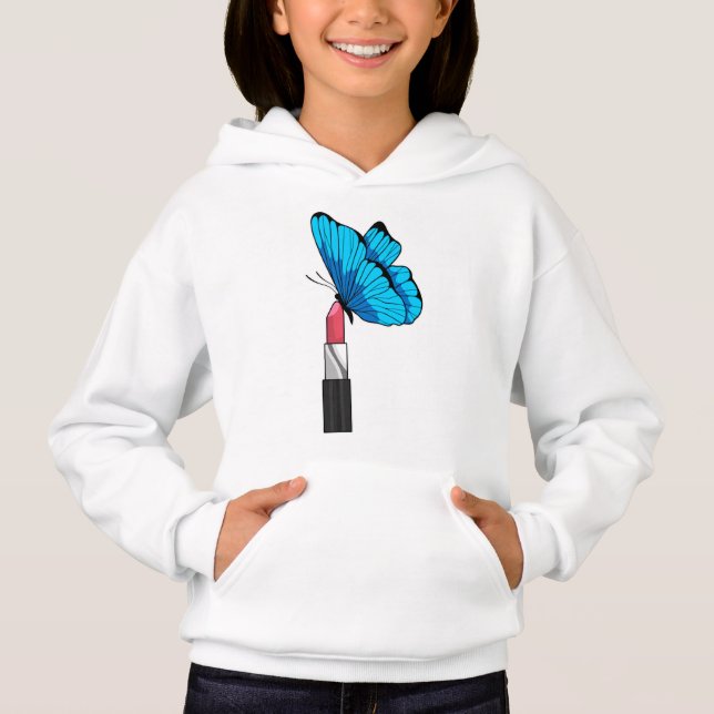Butterfly with Lipstick Hoodie (Front)