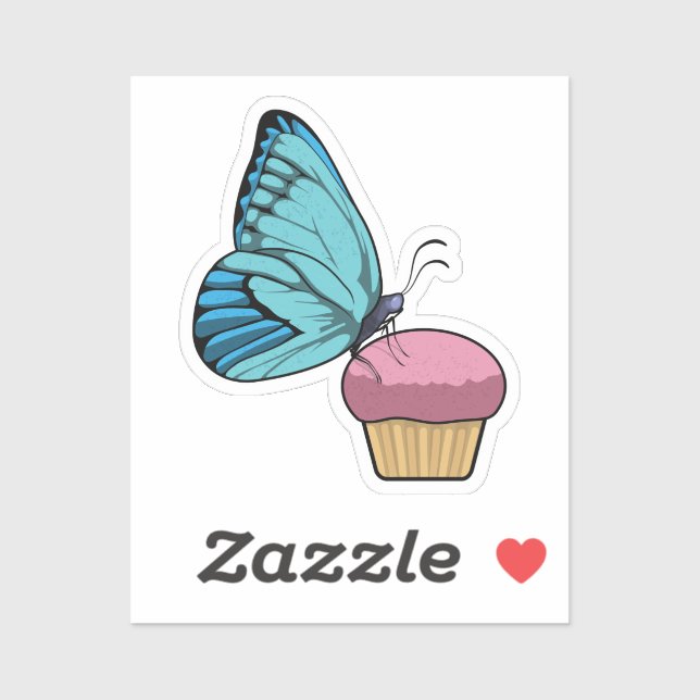 Butterfly with Muffin Sticker (Sheet)