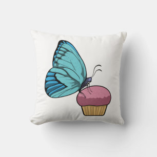 Butterfly with Muffin Throw Pillow