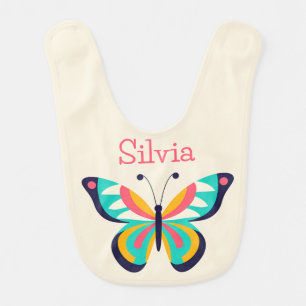 Butterfly with Name Baby Bib