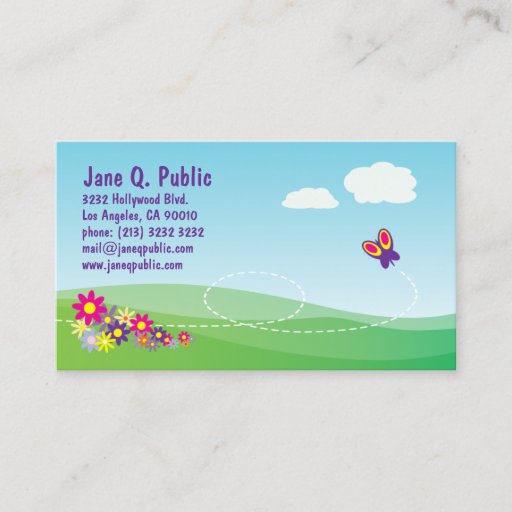 Customizable Butterfly with Nature Scene Business Card