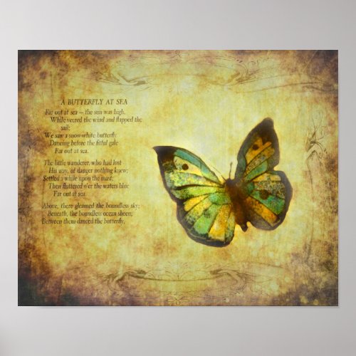 Butterfly With Poem Canvas Print