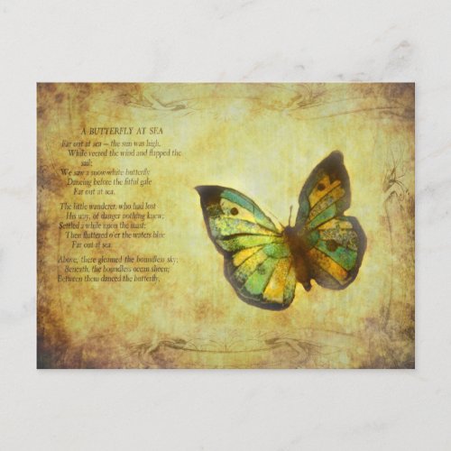 Butterfly with Poem Postcard