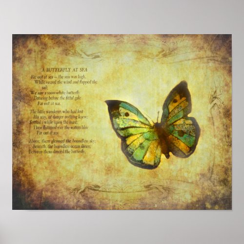 Butterfly With Poem Poster