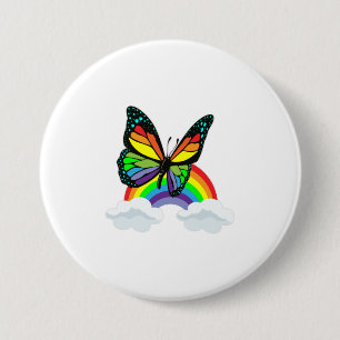 Butterfly with Rainbow Button
