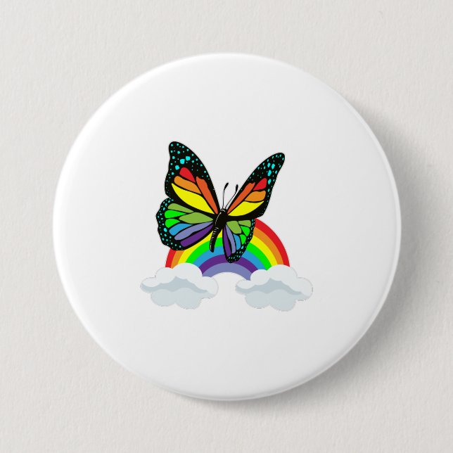 Butterfly with Rainbow Button (Front)
