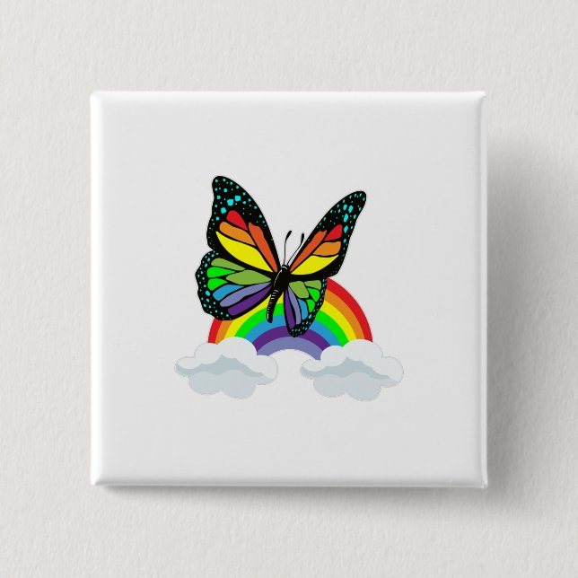 Butterfly with Rainbow Button (Front)
