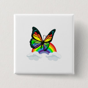 Butterfly with Rainbow Button