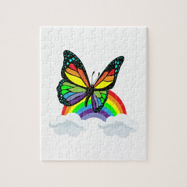 Butterfly with Rainbow Jigsaw Puzzle (Vertical)