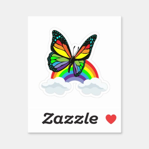 Butterfly with Rainbow Sticker