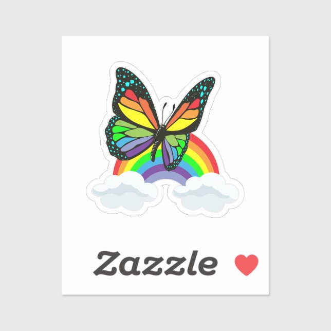 Butterfly with Rainbow Sticker (Sheet)