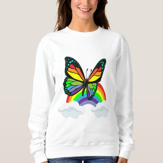 Butterfly with Rainbow Sweatshirt (Front)