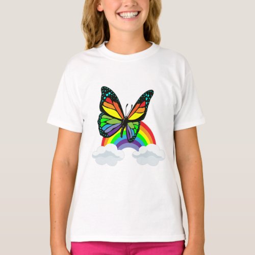 Butterfly with Rainbow T_Shirt