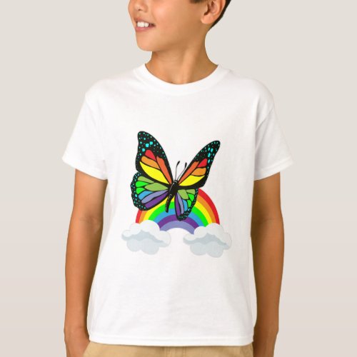 Butterfly with Rainbow T_Shirt