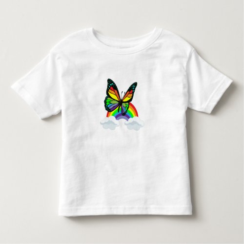 Butterfly with Rainbow Toddler T_shirt
