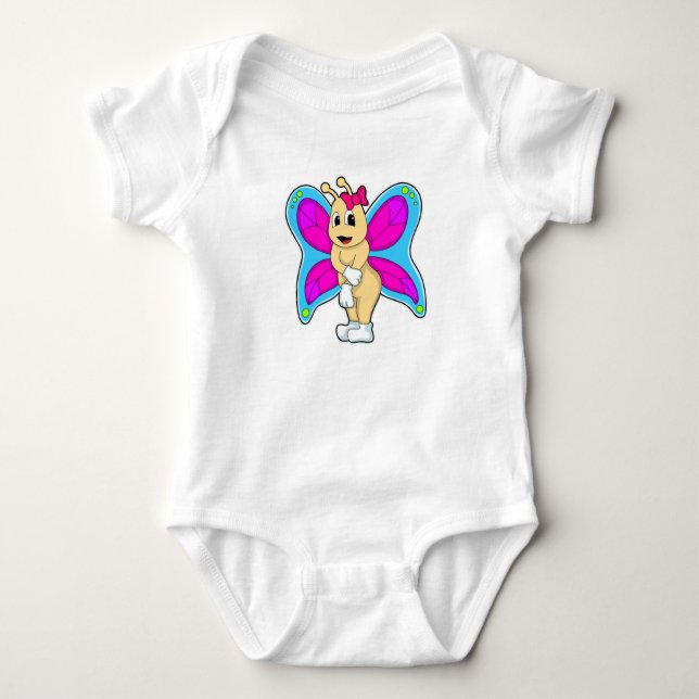 Butterfly with Ribbon Baby Bodysuit (Front)