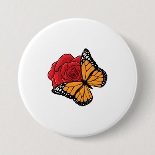 Butterfly with Rose Button