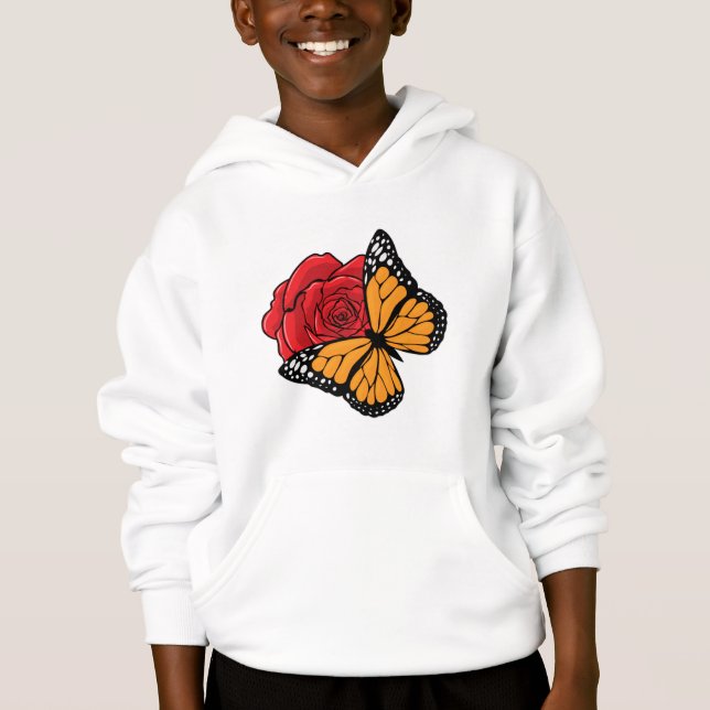 Butterfly with Rose Hoodie (Front)