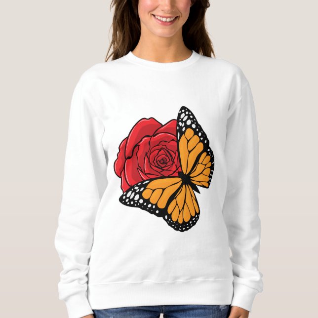 Butterfly with Rose Sweatshirt (Front)