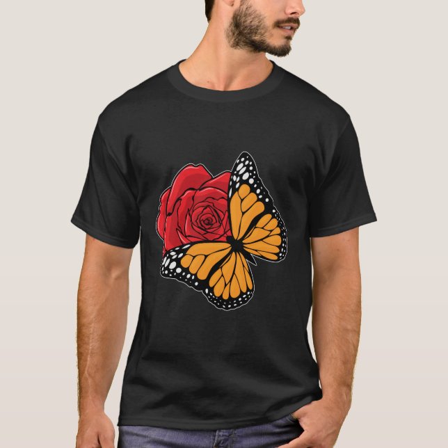 Butterfly with Rose T-Shirt (Front)
