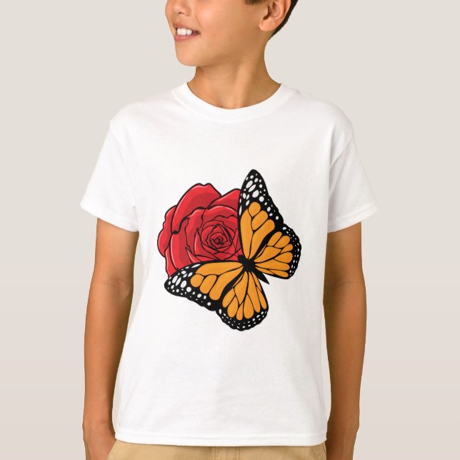 Butterfly with Rose T-Shirt (Front)