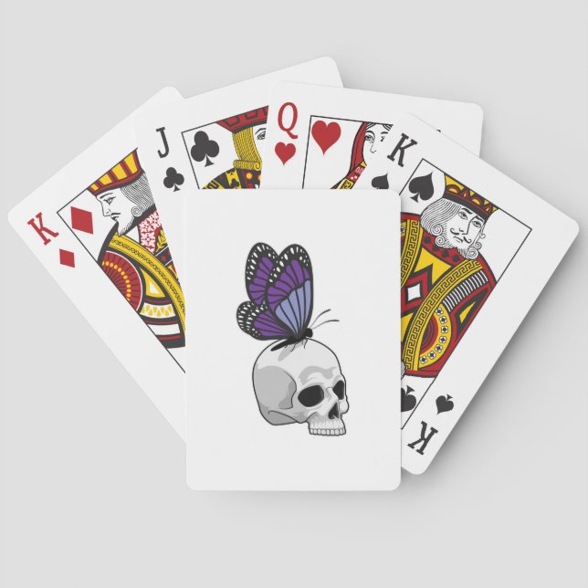 Butterfly with Skull Poker Cards (Back)