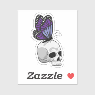 Butterfly with Skull Sticker