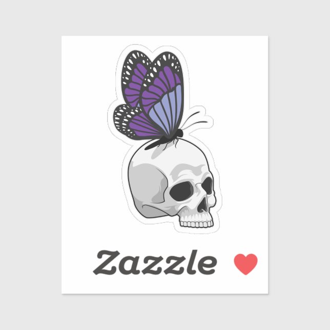 Butterfly with Skull Sticker (Sheet)