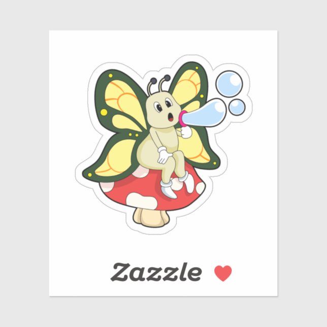 Butterfly with Soap bubbles Sticker (Sheet)