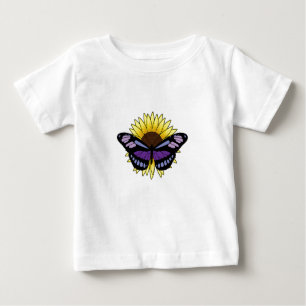 Butterfly with Sunflower Baby T-Shirt