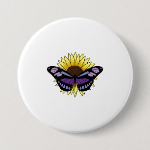 Butterfly with Sunflower Button