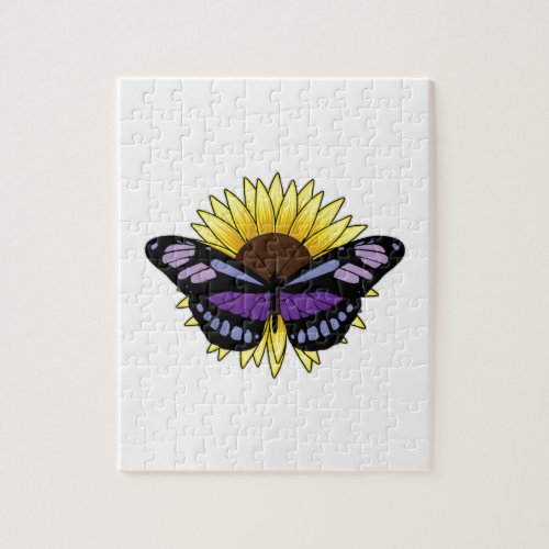 Butterfly with Sunflower Jigsaw Puzzle