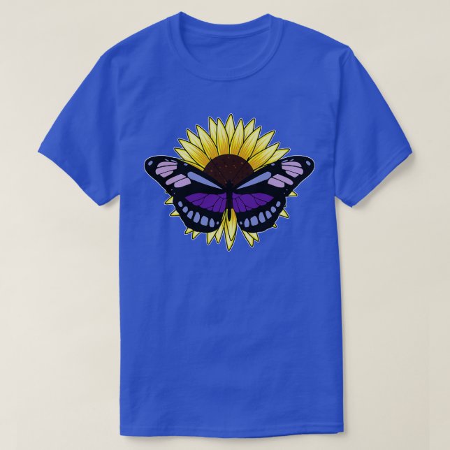 Butterfly with Sunflower T-Shirt (Design Front)