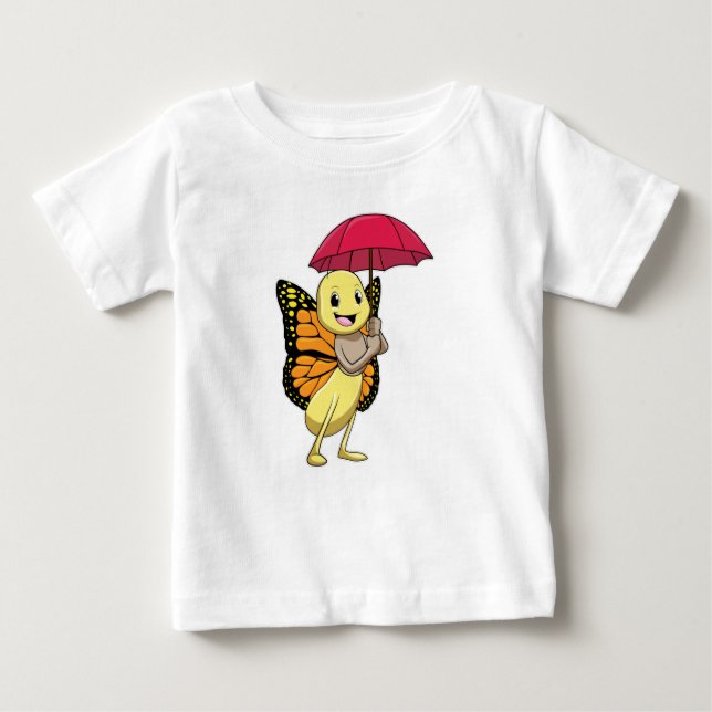 Butterfly with Umbrella Baby T-Shirt (Front)
