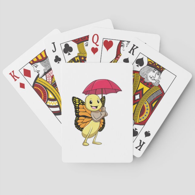 Butterfly with Umbrella Poker Cards (Back)