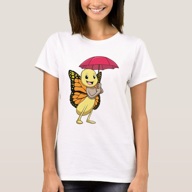 Butterfly with Umbrella T-Shirt (Front)