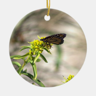 Butterfly with Yellow Wildflowers Ornament