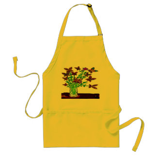 Butterfly Woman Flowers Three Appron Adult Apron