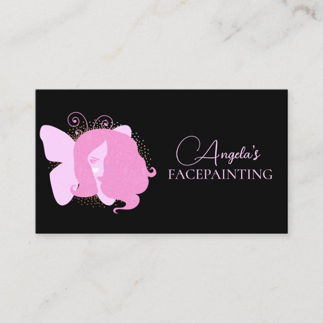 Butterfly Woman Makeup Facepainting Business Card (Front)