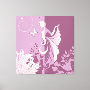 Butterfly Woman  Wrapped Canvas Print